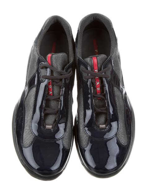 prada cap toe patent leather sneakers|prada patent leather sneakers men.